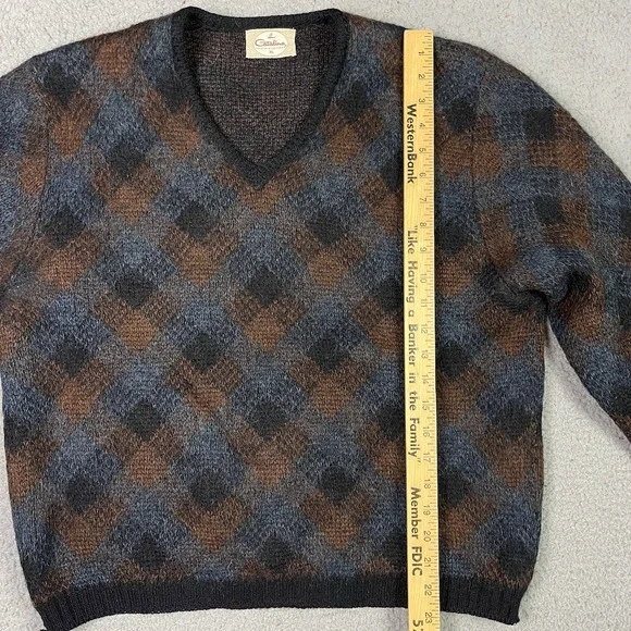 Vintage 60s Catalina Mohair Sweater Grunge Fuzzy Men's XL - Picture 5 of 6